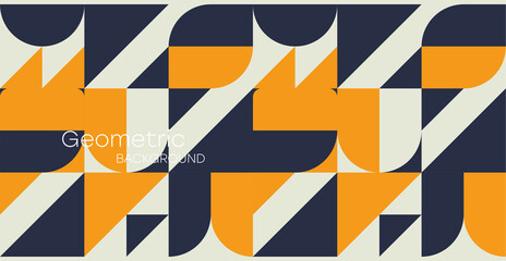 Abstract geometric background. Bauhaus, Memphis minimalist retro poster graphic vector illustration.