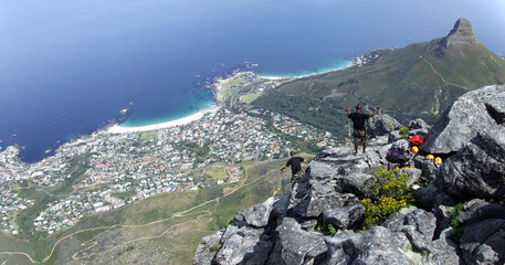 View from Table Mountain towards Camps Bay, Cape Town, South Africa