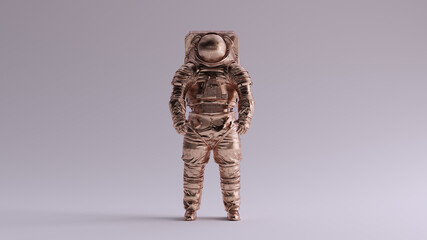 Wall Mural - bronze spaceman astronaut cosmonaut space walk style 3d illustration 3d render