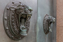 Bronze Tiger Heads (doorway In Liverpool, UK)