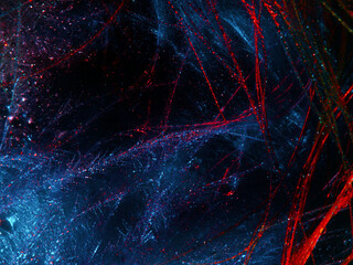 light painting photography, waves of vibrant color against a black background. long exposure photo o