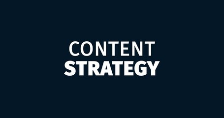 Wall Mural - content strategy. achieve your business goals. animated words. kinetic text animation. intro
