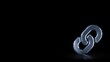 © Destrosvet - 3d rendering frosted glass symbol of link isolated with reflection