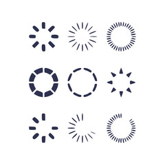 Wall Mural - loading vector icon set. hand drawn loading style sign for mobile concept and web design