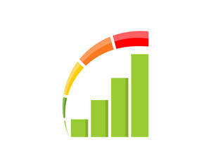 Sticker - Speedometer on the chart growth up logo