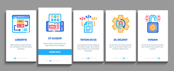 Software Testing And Analysis Onboarding Mobile App Page Screen Vector. Computer Software, Code And Program Test And Research On Bug, Technician Support Illustrations