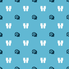 Wall Mural - Set Target sport and Binoculars on seamless pattern. Vector.