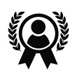 Employee of the month icon. talent award illustration sign. outstanding achievement symbol. winner logo. first place winner symbol. 
reward for good work. successful person. accomplishment celebratio.
