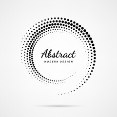 Wall Mural - circular dot frame. circle border with effect halftone. modern faded ring. semitone shape round. poi