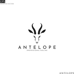 Canvas Print - Antelope springbok head. Logo template