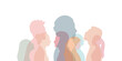 © Triative - Group of multi-ethnic business co-workers and colleagues. Silhouette of diversity people side. vector illustration.