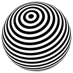 Wall Mural - Op art, Optical Art, Abstract vector black and white background . ball 3d design, with organic effect.