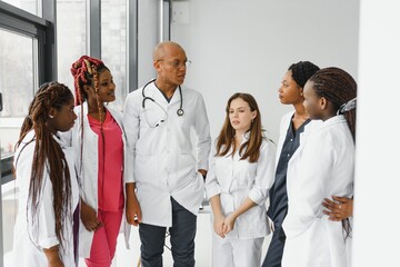 Wall Mural - group of professionals medical workers working together