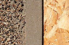 Wood Concrete And Pebbled Surface In Close Up
