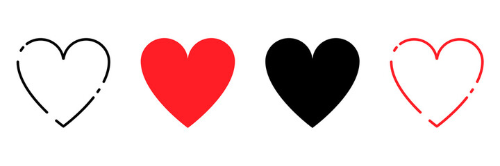 Wall Mural - heart. hearts vector icons, isolated in simple design. vector illustration