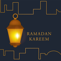 Wall Mural - Beautiful Ramadan Kareem celebration  greeting card design 1442 H. 2021 years. Muslim Celebration . Ramadan Kareem arabic, lantern, moon