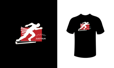 Wall Mural - run t-shirt design flag .