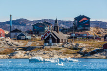 View From The Outer Bay Of The Third Largest City In Greenland, Ilulissat (Jakobshavn), Greenland, Polar Regions