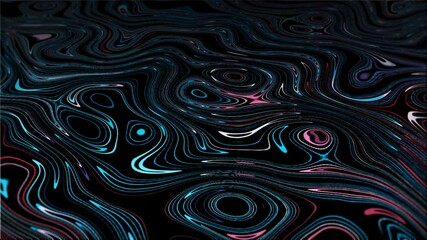Sticker - swirl abstract colorful neon line in blue and red color swirl on black background. futuristic modern