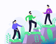 © Abdur Razzaq Rony - Worker helping each other for business group illustration concept vector, team work, helping each others