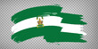 Flag of Andalusia brush strokes. Flag Autonomous Community Andalusia and Leon on transparent background for your web site design, app, UI. Kingdom of Spain. Stock vector.  EPS10.