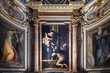 Altarbild mit der Madonna di Loreto des italienischen Barock Meisters Caravaggio in der Cavalletti Kapelle der Kirche S. Agostino in Campo Marzio in der Nähe der Piazza Navona in Rom
