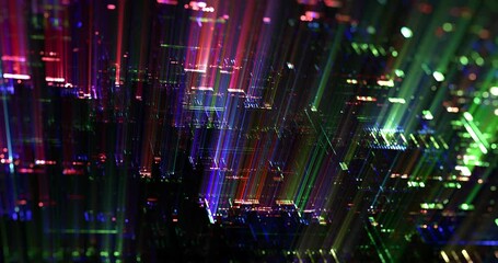 Wall Mural - abstract digital pulsating lights and led tech background ,animation cyber or technology motion grap