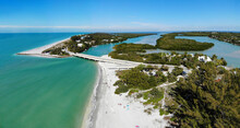 Aerial View Of The Road Bridge Between Captiva Island And Sanibel Island In Lee County, Florida, United States
