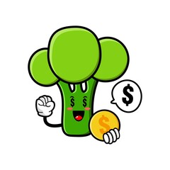 Canvas Print - cute broccoli cartoon mascot character