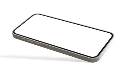 Wall Mural - Mock-up smart phone empty screen isolated on the white background. 3d illustration.