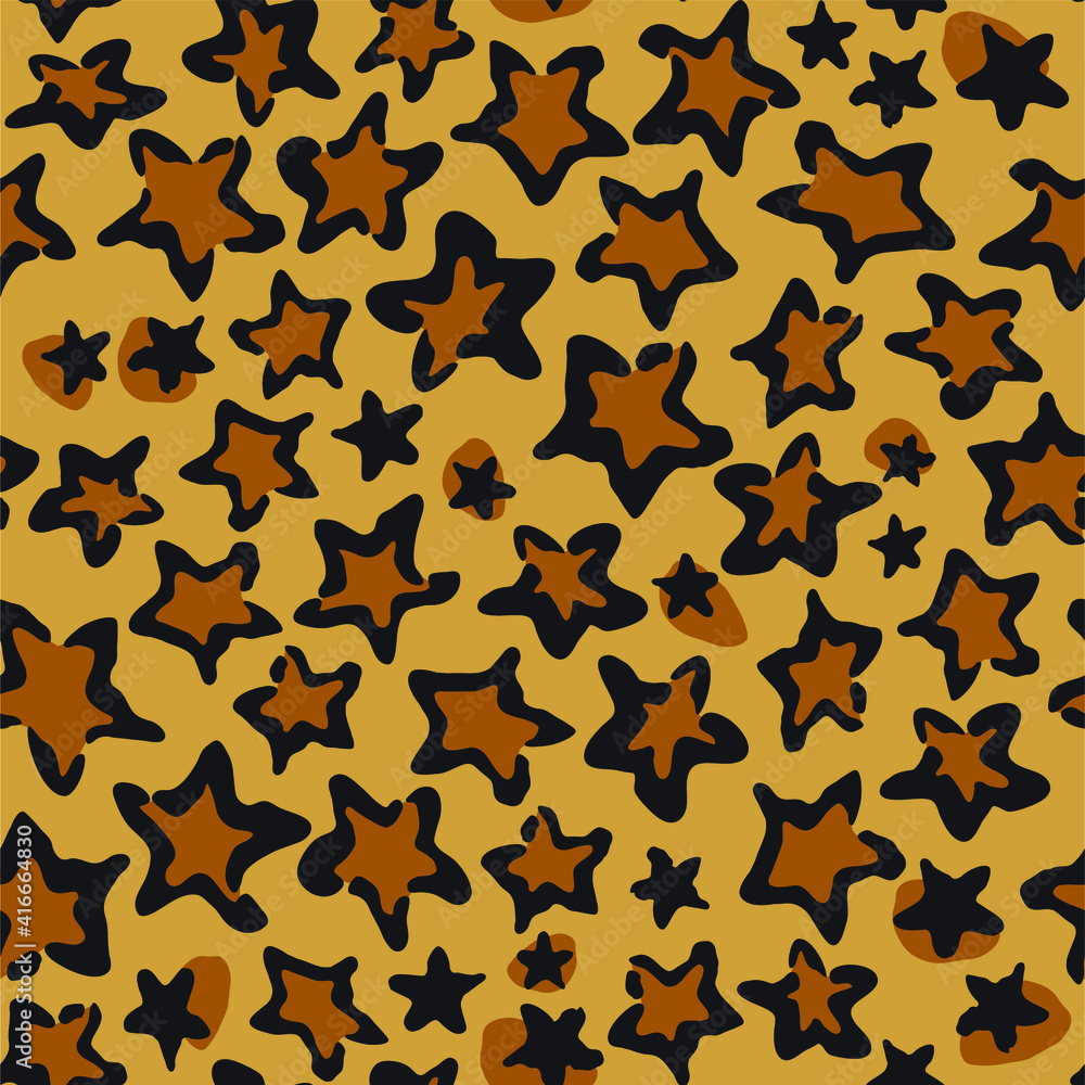 Leopard Print Repeat Seamless vector star leopard repeat animal print pattern for textile ...