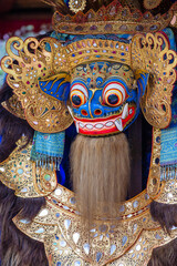 Wall Mural - Traditional Balinese Barong mask on street ceremony in Ubud, island Bali, Indonesia