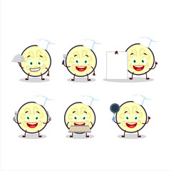 Poster - Cartoon character of slice of eggplant with various chef emoticons