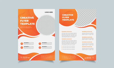 Wall Mural - set of flyer design layout, geometric business flyer template, complex blue colorful gradient ad in 