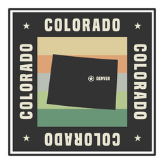 Wall Mural - Abstract square stamp or sign with name of US state Colorado