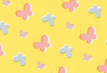 Seamless Pattern With Butterflies For Banners, Cards, Flyers, Social Media Wallpapers, Etc.
