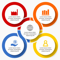 Leinwandbilder - Infographic vector template for presentation, chart, diagram, business concept with 5 options