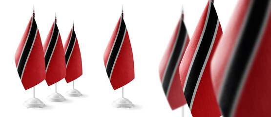 Poster - Set of Trinidad and Tobago national flags on a white background