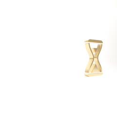 Poster - Gold Sauna hourglass icon isolated on white background. Sauna timer. 3d illustration 3D render.