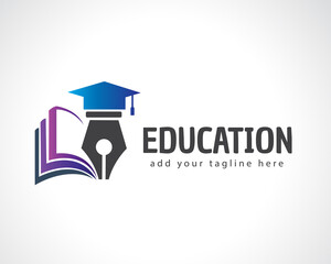 Wall Mural - book education logo symbol design illustration inspiration