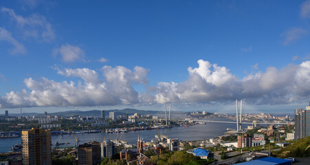 Fototapete - Vladivostok cityscape at daylight view.