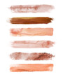© Xenia800 - Watercolor terracotta brush strokes isolated on white background. Abstract collection, elements for design.