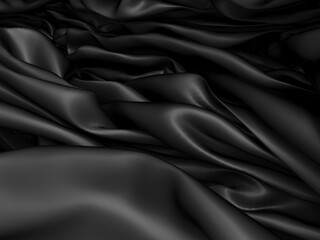 Abstract background luxury cloth. Smooth elegant black silk or satin