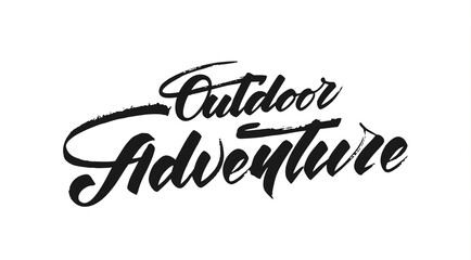 Fototapete - Hand drawn Modern brush lettering composition of Outdoor adventure.