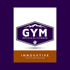 Sticker - Mountain Fitness Training logo design . Modern vector logo design template design.