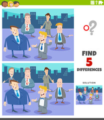 differences educational game with cartoon businessmen