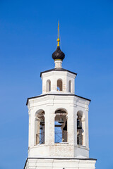 bell tower of the Orthodox church in the city