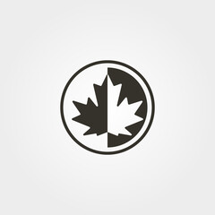 maple leaf icon logo vector canadian silhouette illustration design