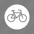 © Alexey - A large bicycle symbol in the center as a hatch of black lines on a white circle. Interlaced effect. Seamless pattern with striped black and white diagonal slanted lines