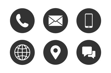Wall Mural - contact information icons, vector for business card and website